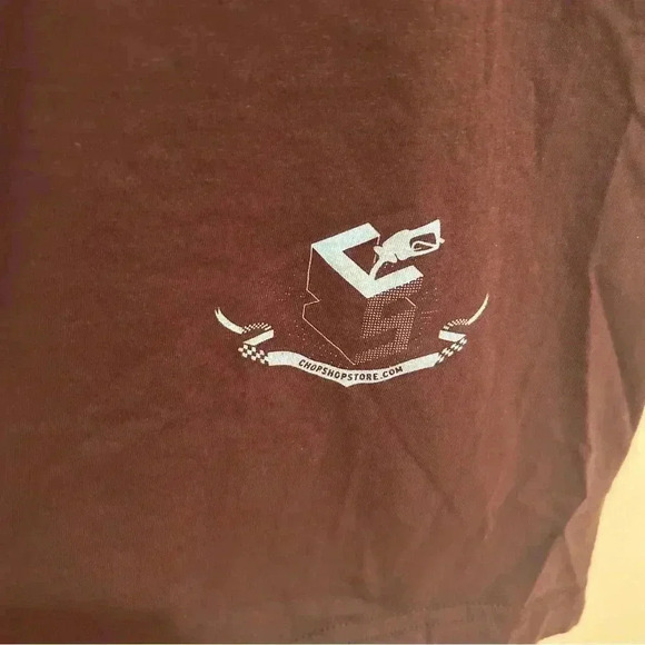 American Apparel Men’s Brown Blue Graphic Automobile Crewneck T-Shirt Size Large - Picture 7 of 8